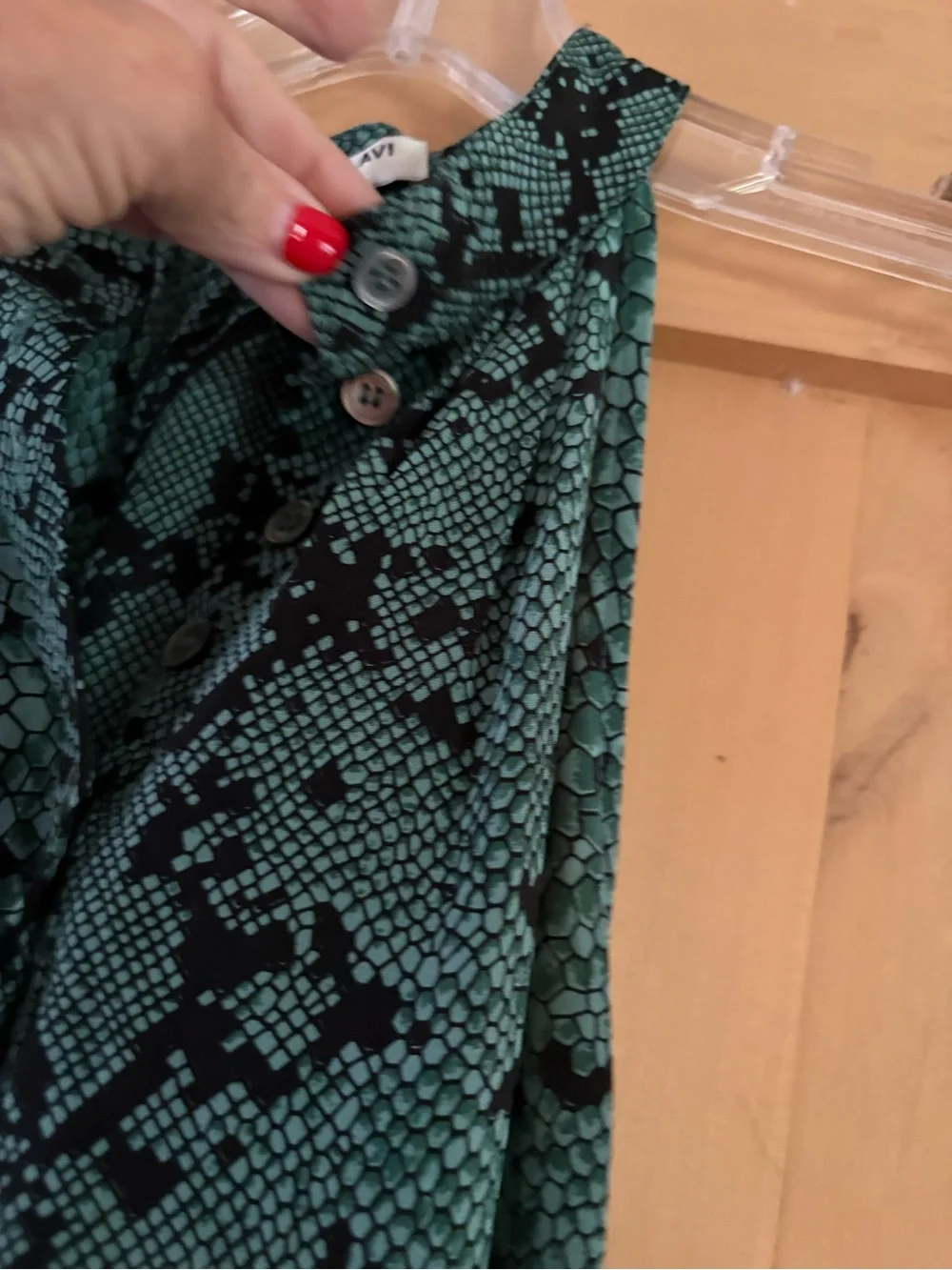 Nieves Lavi Teal and Black Snake-Print Maxi Dress - Picture 3 of 7